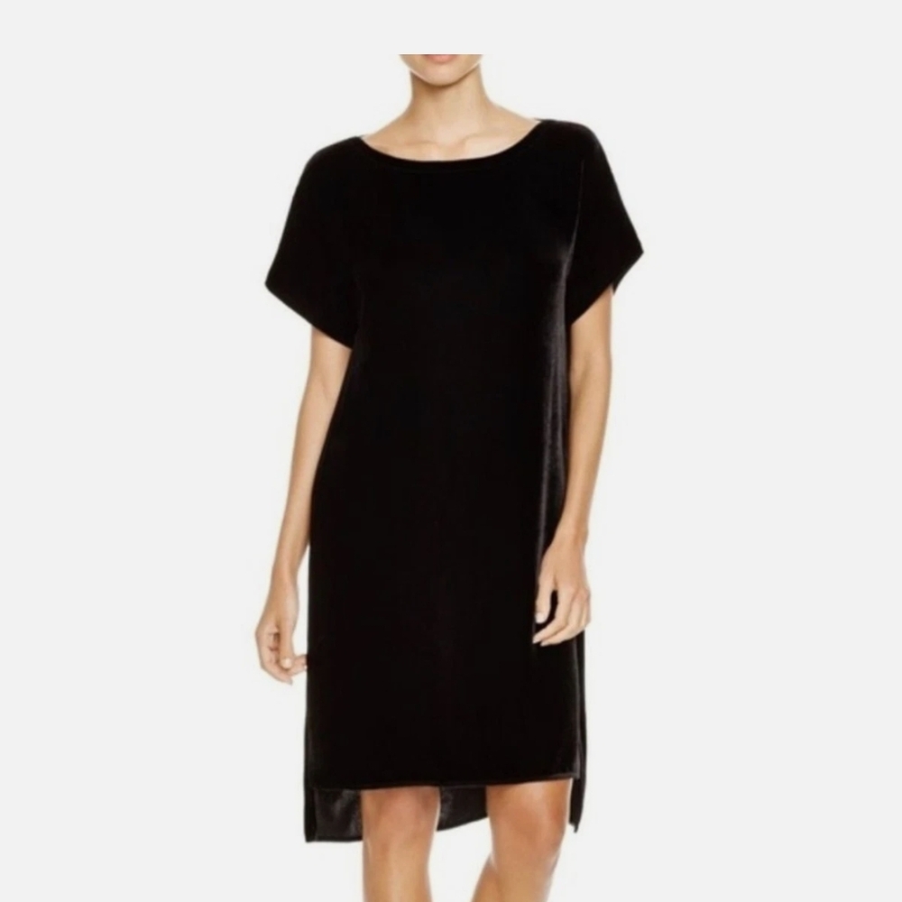 Eileen Fisher Black Asymmetrical Sheath Dress